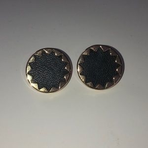 House of Harlow black leather starburst studs